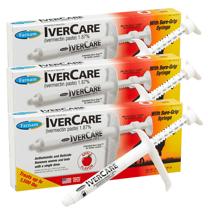 IverCare Paste Horse Dewormer, 1-dose - 3 Pack  