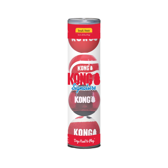 KONG Signature Fetch Balls for Dogs, 4 pk - SM  