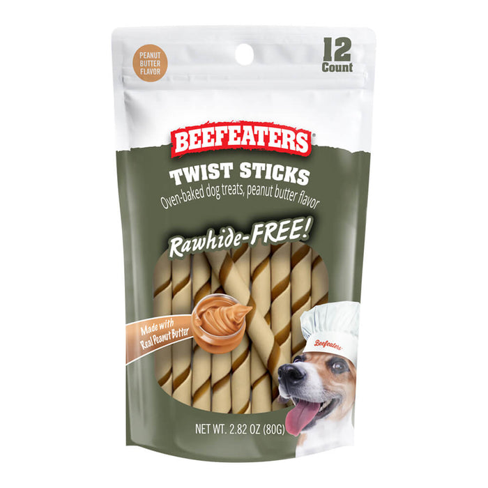 Beefeaters Twist Sticks, Rawhide Free, 12 ct, Case of 12 -   