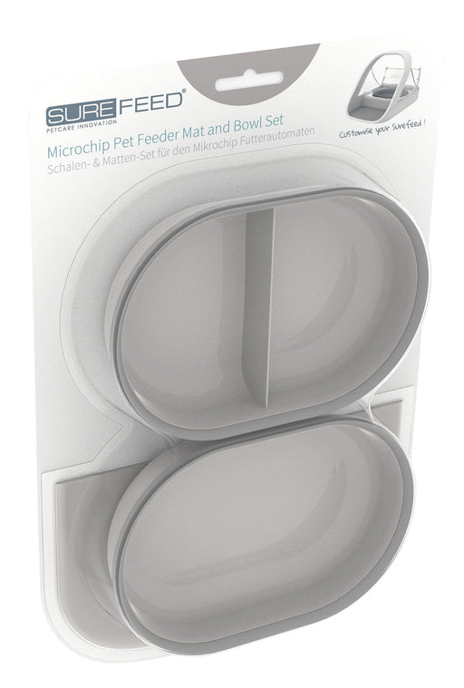 SureFeed Microchip Feeder Mat and Bowl Set - Grey  