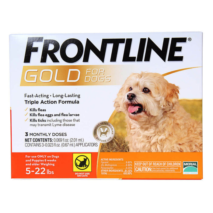 Frontline Gold for Dogs - 5-22 lbs 3 month 