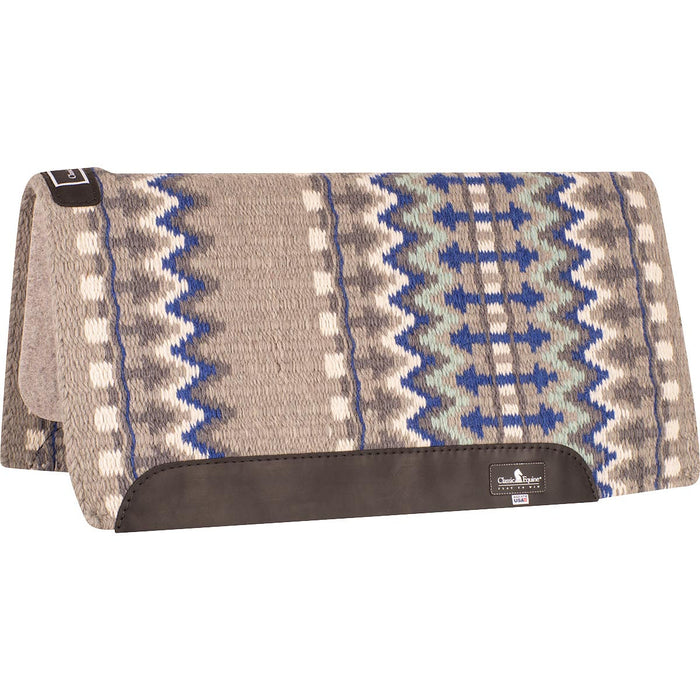 Classic Equine Wool Top Saddle Pad - Grey & Royal 32" x 34" Grey & Royal