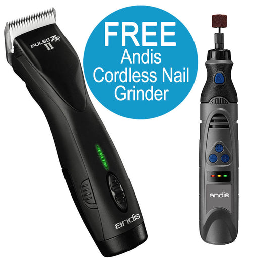 Pulse ZR II Clipper  w/ FREE Cordless Nail Grinder - Black  