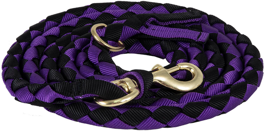 Braided 9' Loping Lead Rope - PURPLE BLACK  