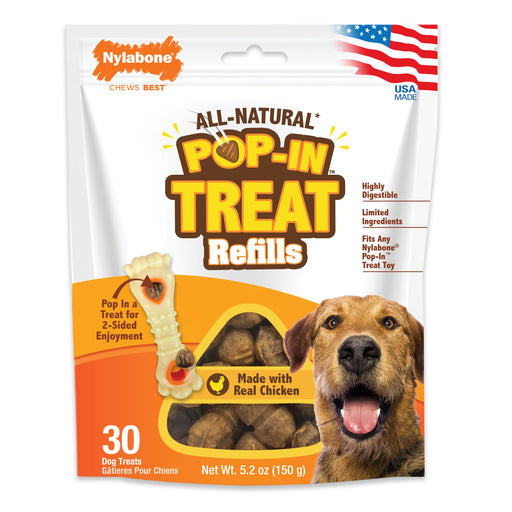 All-Natural Pop-In Dog Treat Refills, Chicken Pop-In, All Sizes, 30 ct - Chicken30ct