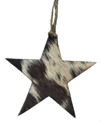 Cowhide Leather Christmas Ornament - Star  