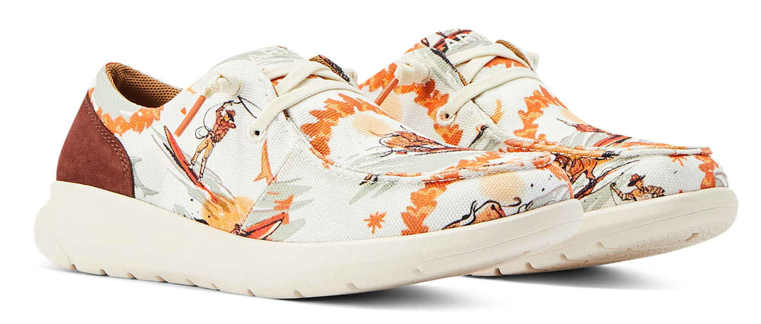 Ariat Women's Hilo Western Aloha Shoes - Surfing Longhorn Print 11 