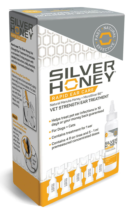 Silver Honey Rapid Ear Care Vet Strength Ear Treatment Rinse + Concentrated Doses -   