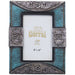 Turquoise and Silver Picture Frame -   