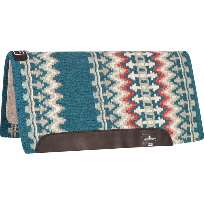 Classic Equine Wool Top Saddle Pad - Ocean & Cream 32" x 34" Ocean & Cream