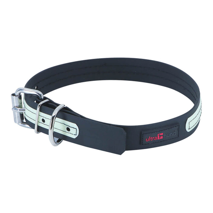 Ultrahund Play Glow Dog Collar, 1" Wide, 18" Long, Fits 16" to 20" - Black