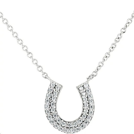 Women's Horseshoe Charm Necklace - Silver  