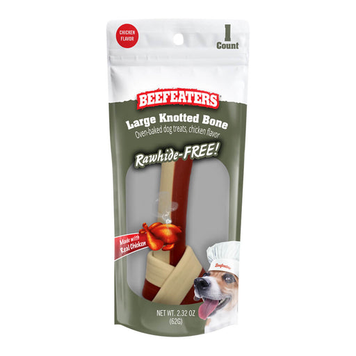 Beefeaters Rawhide Free Knotted Bone - Large, 1ct, Case of 12