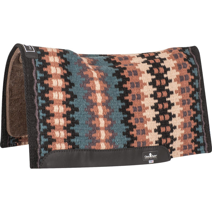 Classic Equine Contour Wool Top Alpaca Saddle Pad - Black & Slate 34" x 38" Black & Slate