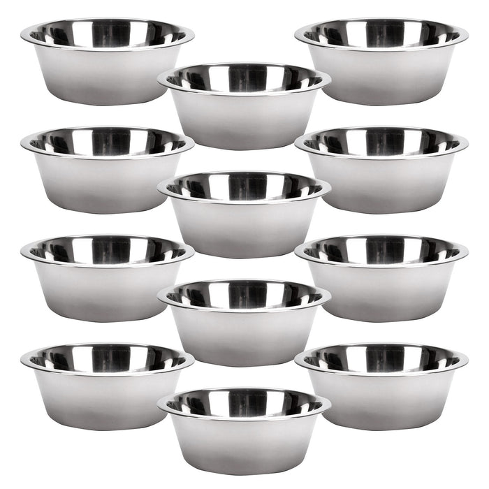 ss-wide-lip-embossed-bowl-16oz - 2 Quart Stainless Steel Bowl, 12 Pack