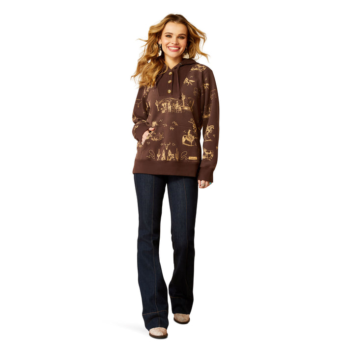 Ariat Women's Ranchin' Hoodie - BrownSmall