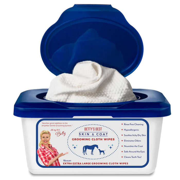 Betty's Best Skin & Coat Cloth Wipes - 12" x 12"  