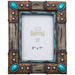 Wood and Turquoise Stone Picture Frame -   