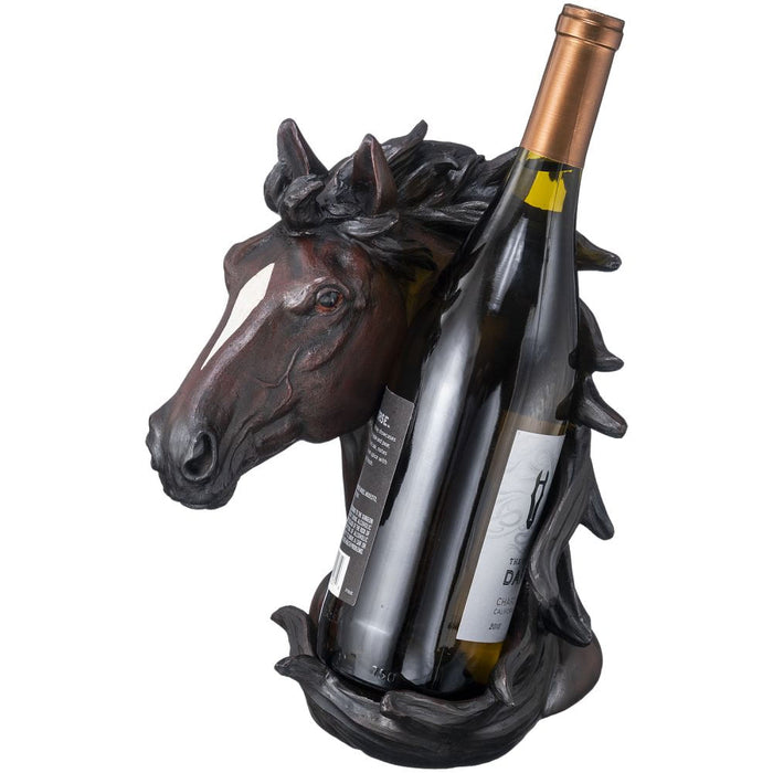 Horse Head Wine Bottle Holder - Brown  