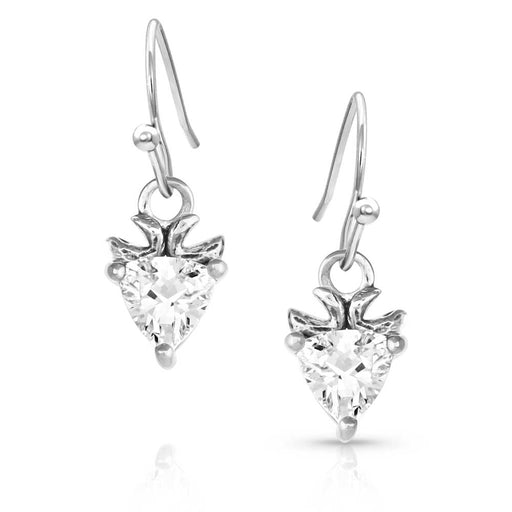 Glacial Arrowhead Crystal Earrings -   