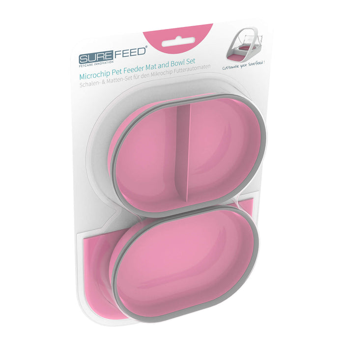 SureFeed Microchip Feeder Mat and Bowl Set - Pink  