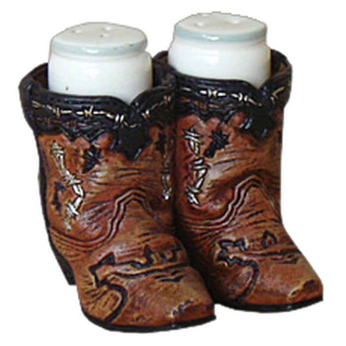 Cowboy Boots Salt and Pepper Shaker Set - Brown  