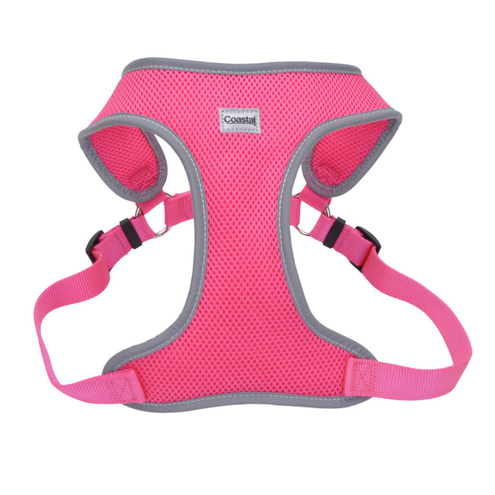 Comfort Soft Reflective Wrap Adjustable Dog Harness - Neon Pink Large - 1" x 28"-36" 