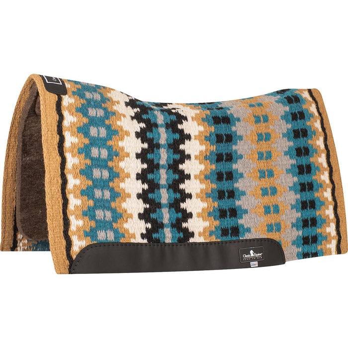 Classic Equine Contour Wool Top Alpaca Saddle Pad - Indian Tan & Black 34" x 38" Indian Tan & Black