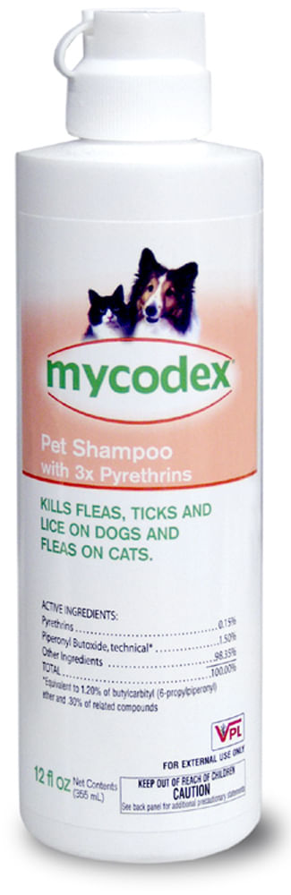 Mycodex Pet Shampoo with 3x Pyrethrins (P3), 12 oz - 12 oz