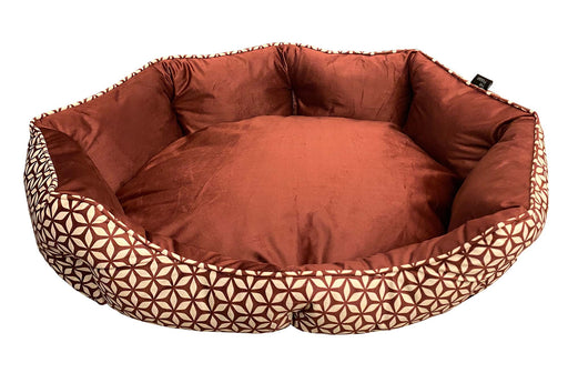 Mink Tufted Euro Bed - Burgundy & Vanilla Ice Small 