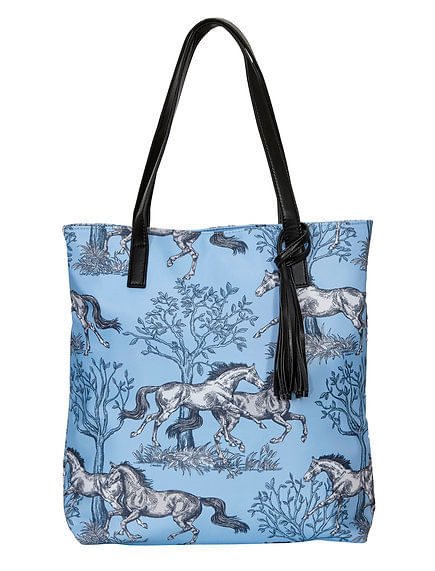 "Lila" Blue Toile Tote -   