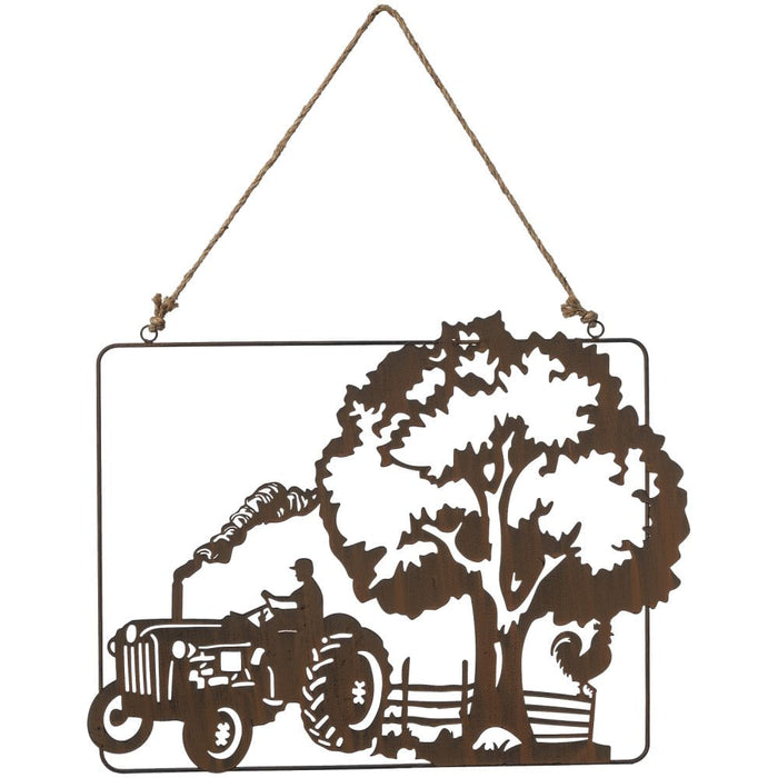 Tractor Scene Wall Hanging - Brown  