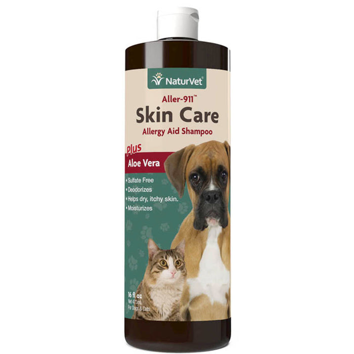 Aller-911 Skin Care Allergy Aid Shampoo Plus Aloe Vera for Dogs & Cats  16 fl oz - 16 oz