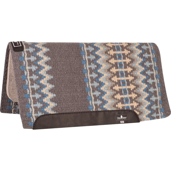 Classic Equine Wool Top Saddle Pad - Charoal & Malibu 34" x 38" Charoal & Malibu