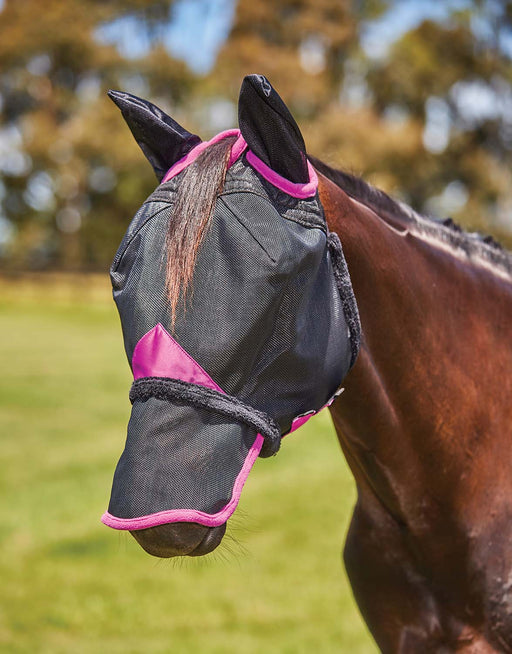 WeatherBeeta ComFITec Deluxe Durable Mesh Fly Mask with Ears & Nose - Oversize  