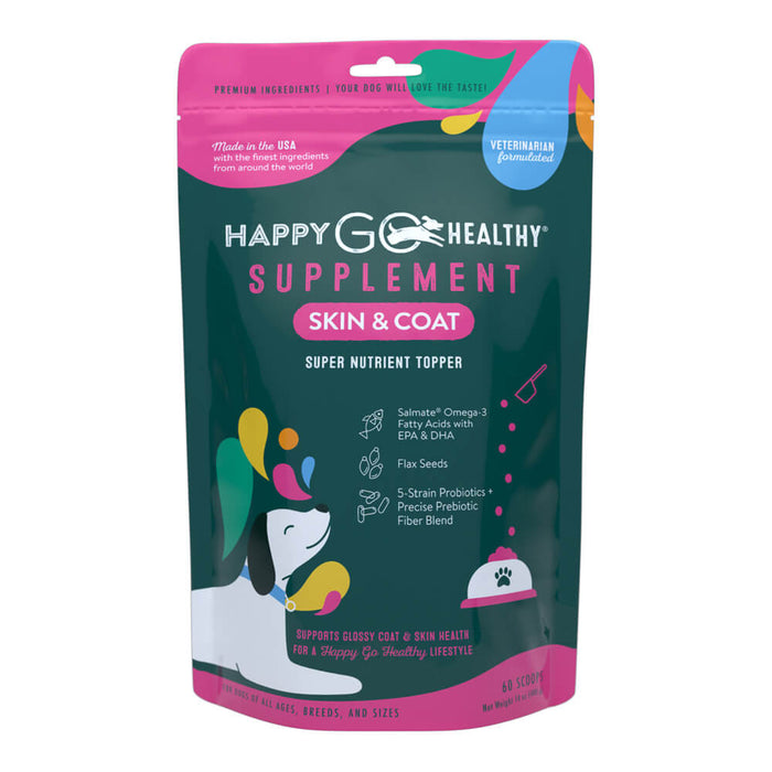 Happy Go Healthy Skin and Coat Supplement for Dogs - 14oz