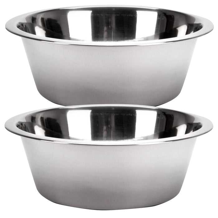 7-5-qt-ss-feeding-bowl-77270 - 2 Quart Stainless Steel Bowl, 2 Pack