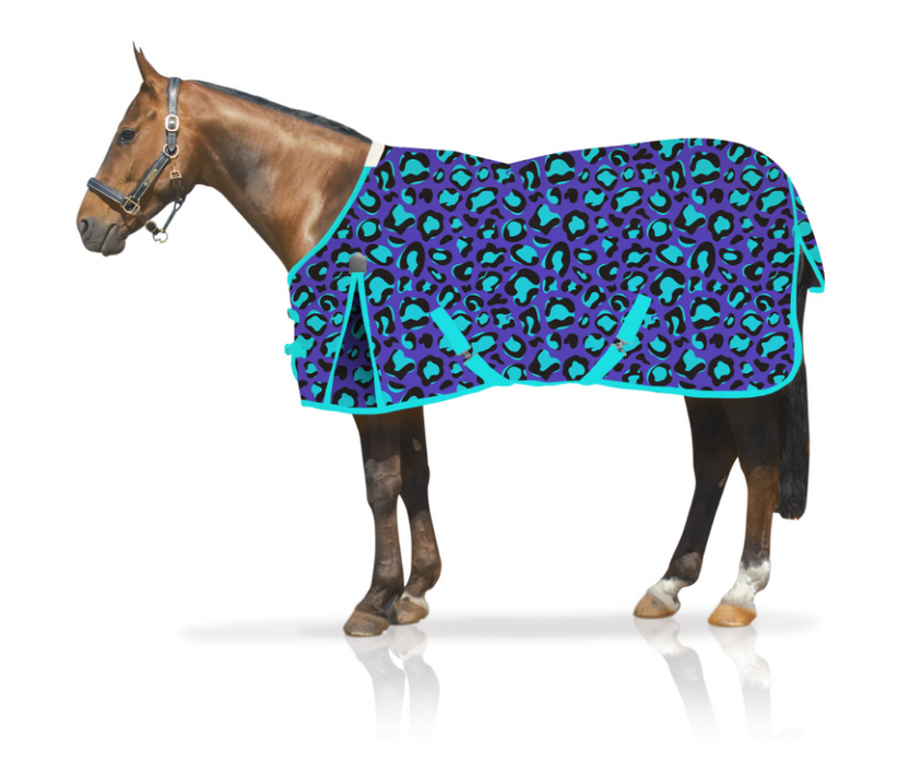 Jeffers Expression Standard Neck Fleece Horse Cooler - Maya Cheetah - 16