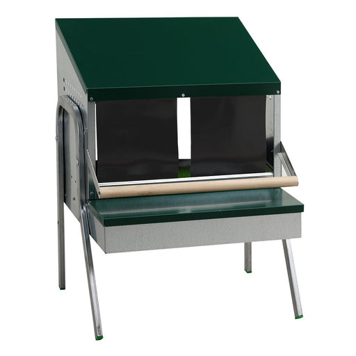 2 Compartment Chicken Laying Nest with Legs – Galvanized Steel Nesting Box - GAUFL - 2 Compartments - 1