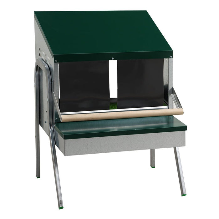 2 Compartment Chicken Laying Nest with Legs – Galvanized Steel Nesting Box - GAUFL - 2 Compartments - 1