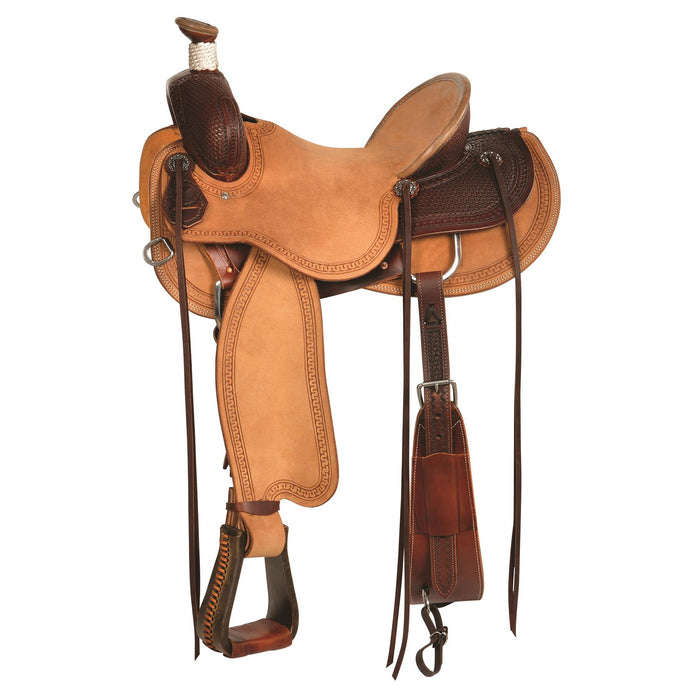 Circle Y Custom Barton Ranch Saddle, Wide, Heavy Oil - 16.5 in Seat  