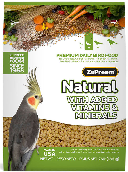 ZuPreem Natural Premium Daily Bird Food - ZuPreem Natural - Small Birds, 20 lb  