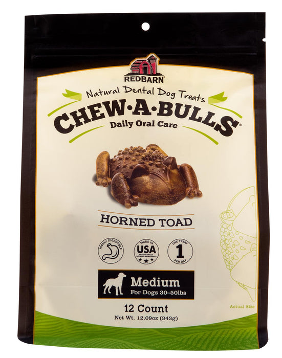 RedBarn Horned Toad Chew-A-Bulls Daily Oral Care Multi-Pack for Dogs - 12 ct Medium Horned Toad Chew-A-Bulls  