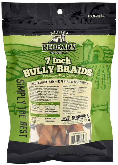 Redbarn 7" Braided Bully Sticks - 3  