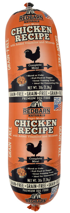 Redbarn Naturals Grain-Free Chicken Recipe Dog Food Roll, 3 lb -   