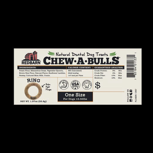 Redbarn Chew-A-Bulls, Dental Ring -   