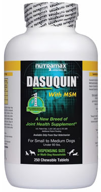 Nutramax Dasuquin Joint Health Supplement for Small to Medium Dogs - Dasuquin w/ MSM (250 Chewable Tablets) for Small/Med Dogs  