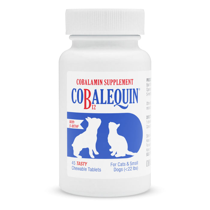 Nutramax Cobalequin B12 Supplement for Cats and Dogs, 45 Chewable Tablets - Cobalequin Chew Tabs, Cats/Sm Dogs <22 lbs, 45 ct  