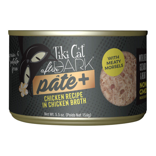 Tiki Cat After Dark Pate+ Wet Cat Food, Chicken Size 5.5oz