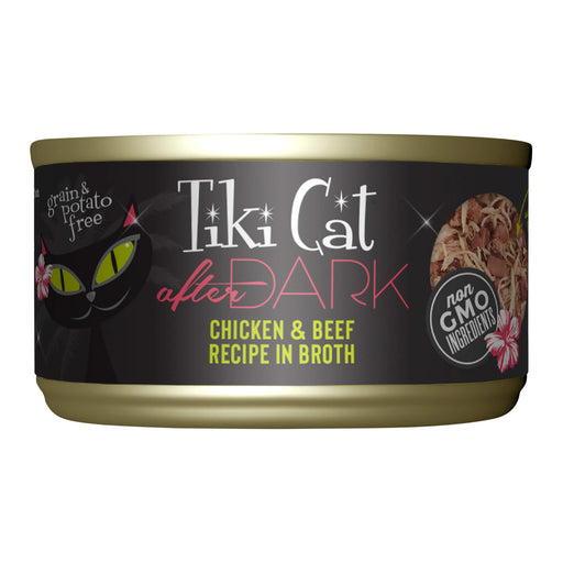 Tiki Cat After Dark Wet Cat Food, Chicken & Beef, 2.8 oz. Cans, 12 Count Size 2.8oz